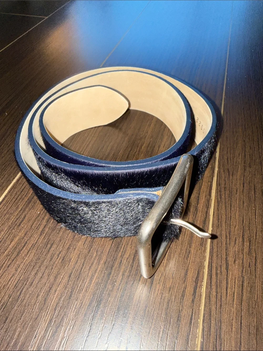 Street Ahead Suede Belt with Buckle - Midnight Blue, Small